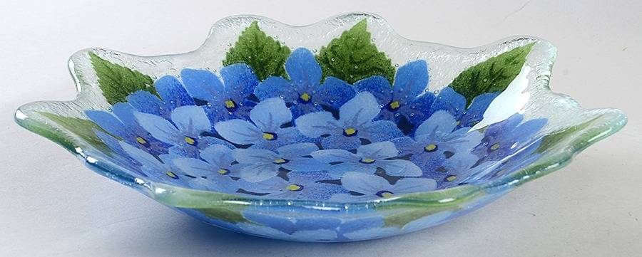 Hydrangea 10" Scalloped Bowl by Peggy Karr-1