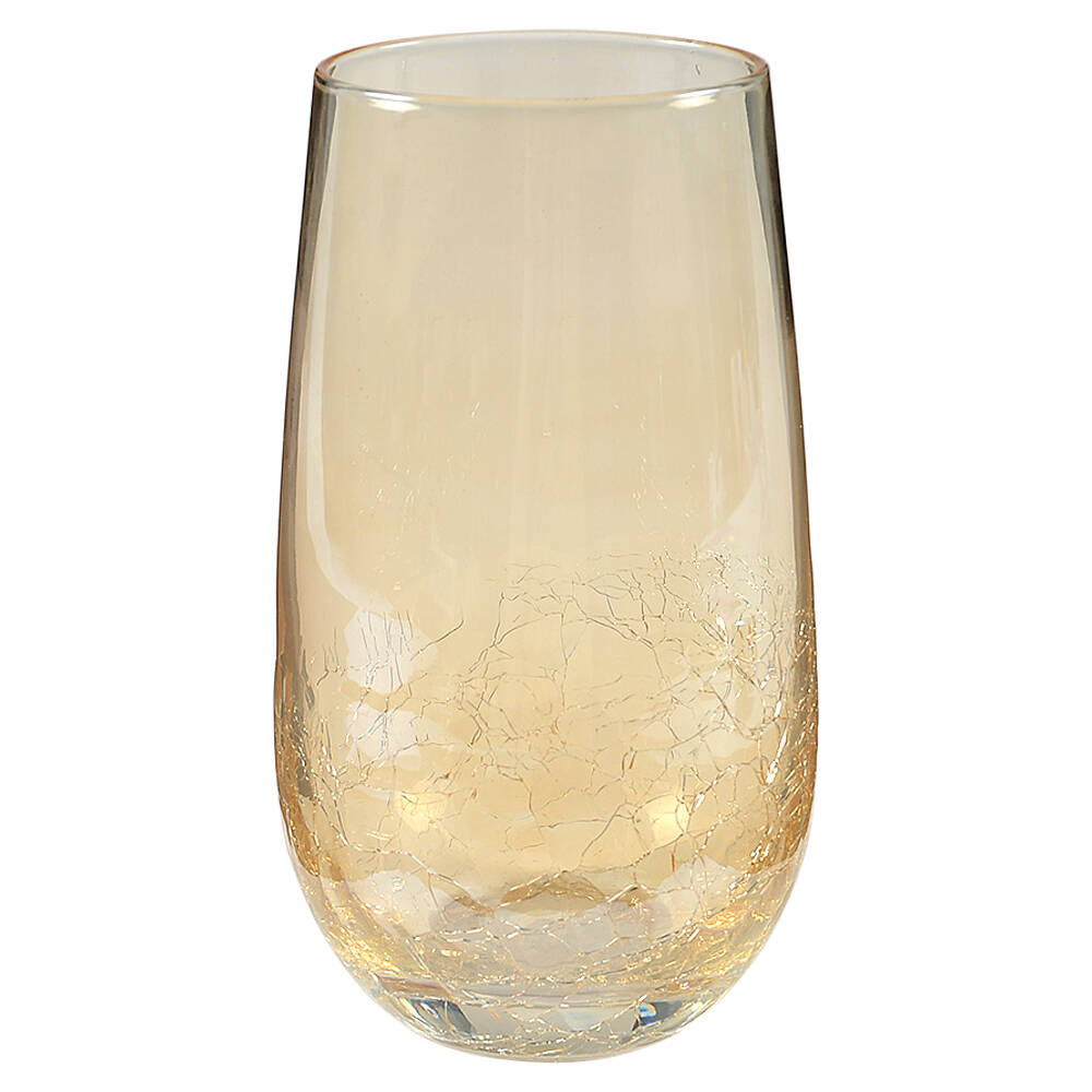 Amber Crackle (Golden Luster) Highball Glass by Pier 1-1