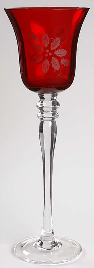 Poinsettia 9" Stemmed Votive Candleholder by Princess House-1