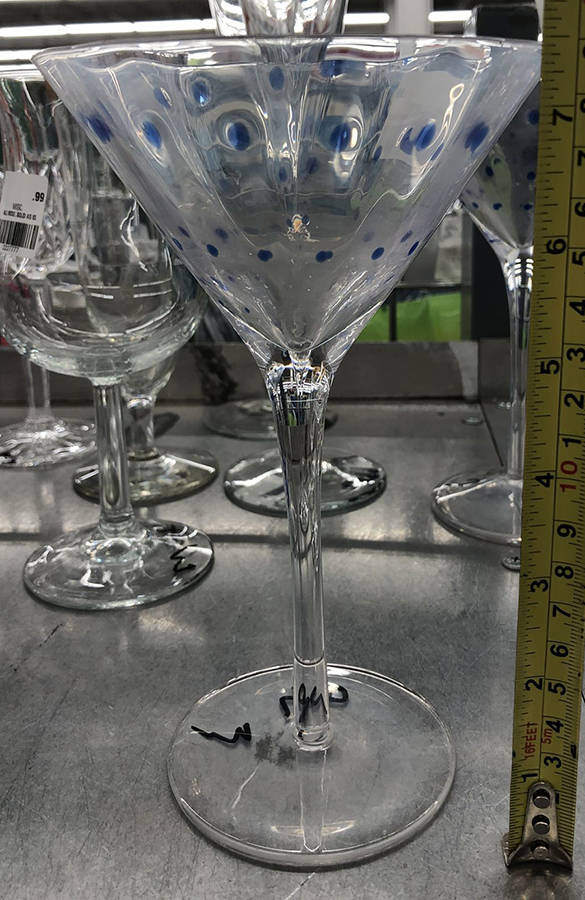 Optic Blue Martini Glass by Pier 1-1
