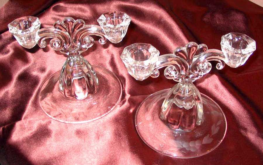 1504-2 Double Light Candlestick by Paden City-1