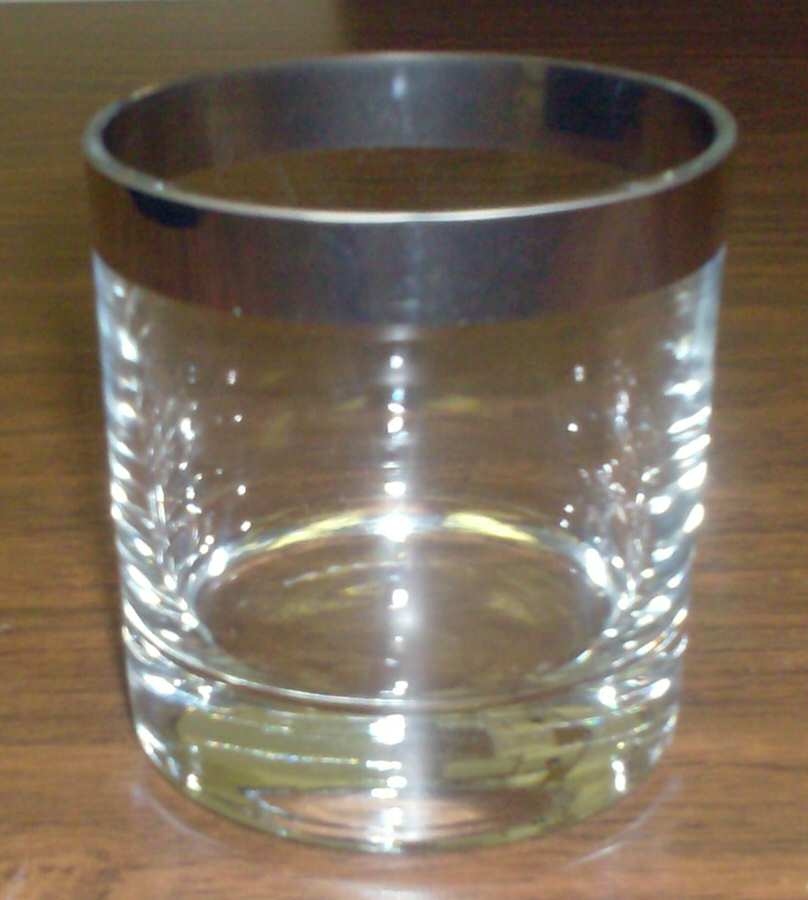 Platinium Rim Double Old Fashioned by Pottery Barn-1