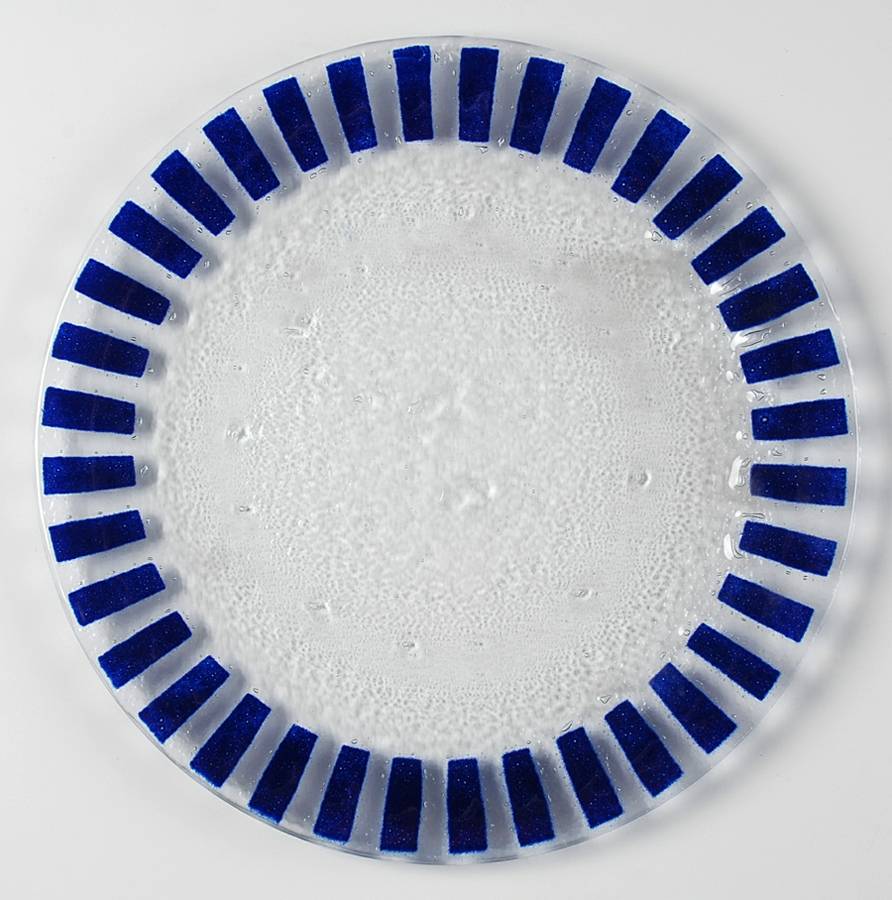 Eclipse Blue Large Dinner Plate by Peggy Karr-1