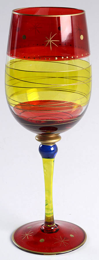 Festive Stripe (Gold Accents) Red Wine by Pier 1-1