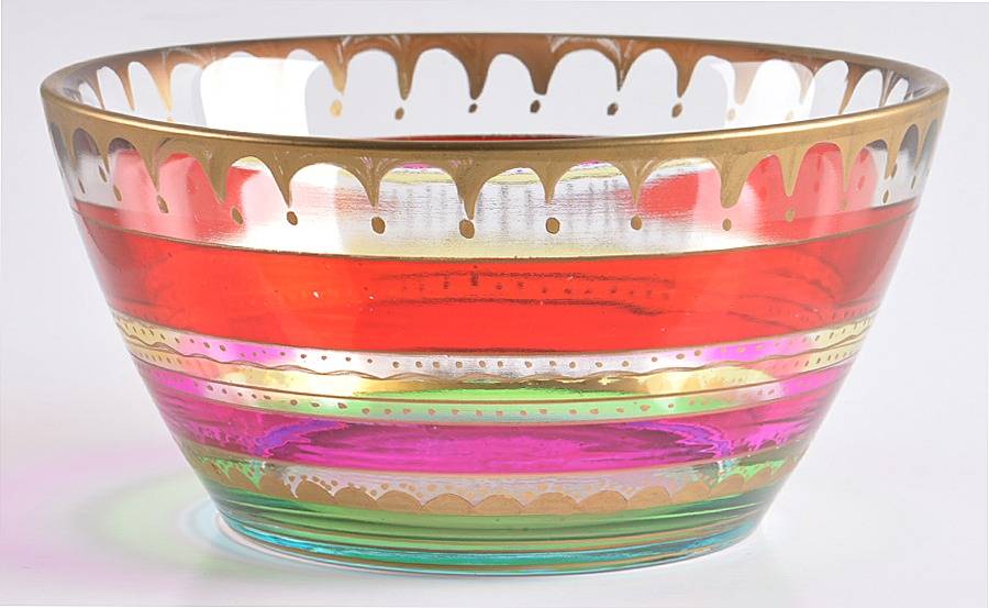 Festive Stripe (Gold Accents) 5" All Purpose Bowl by Pier 1-1