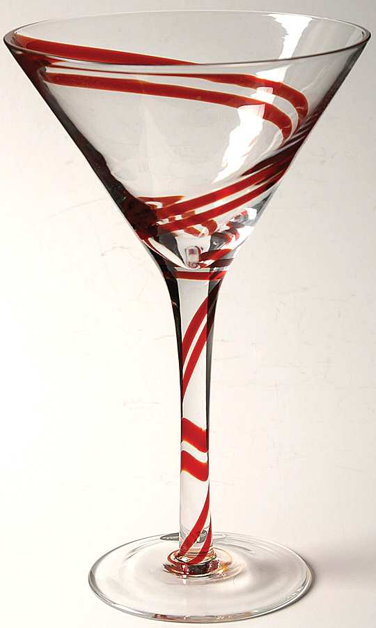 Double Swirl Red Martini Glass by Pier 1-1