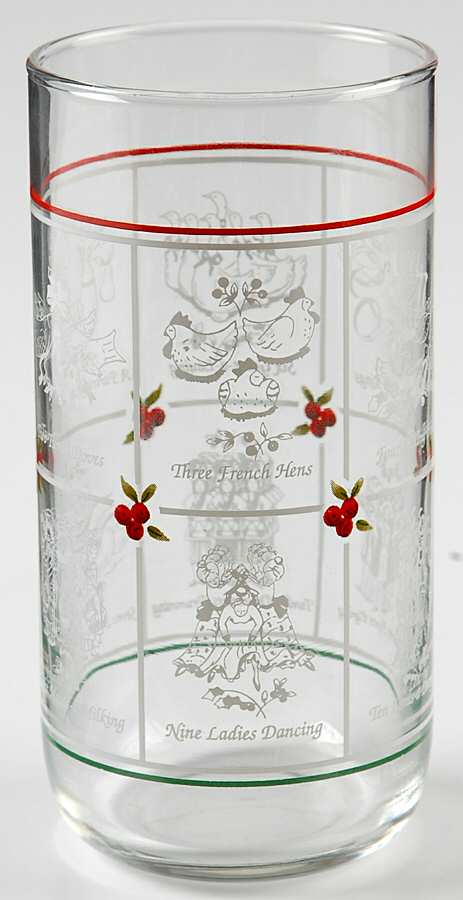 Twelve Days of Christmas 16 Oz Flat Tumbler by Pfaltzgraff-1