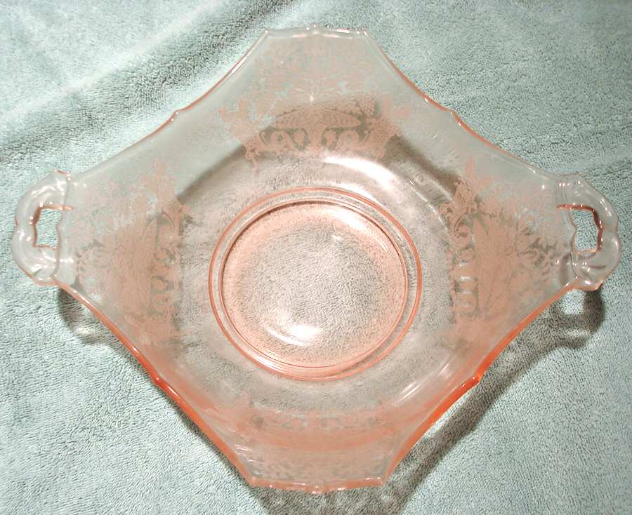 Gothic Garden Pink Handled Bowl by Paden City-1