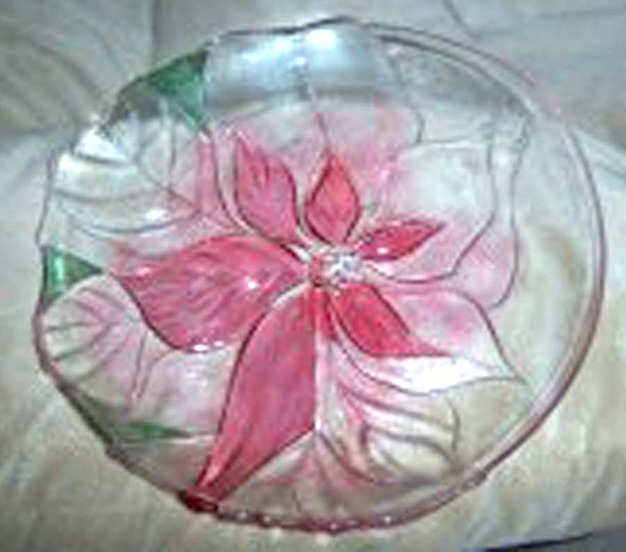 Mellow Flower 14" Round Platter by Poinsettia Glass Co-1