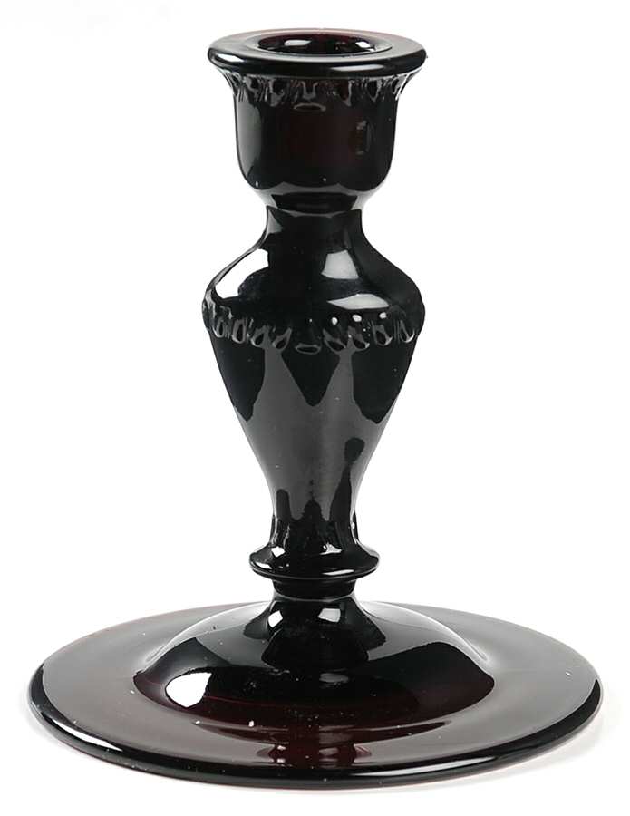 Gadroon Amethyst 5" Single Light Candlestick by Paden City-1