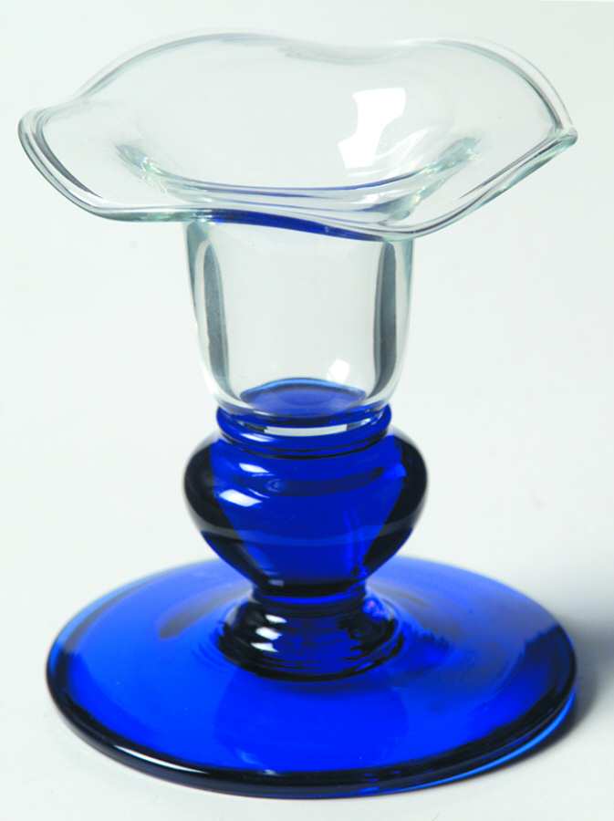 Crystal Sapphire 3" Single Light Candlestick by Princess House-1