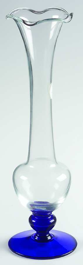 Crystal Sapphire 11" Crimped Vase by Princess House-1