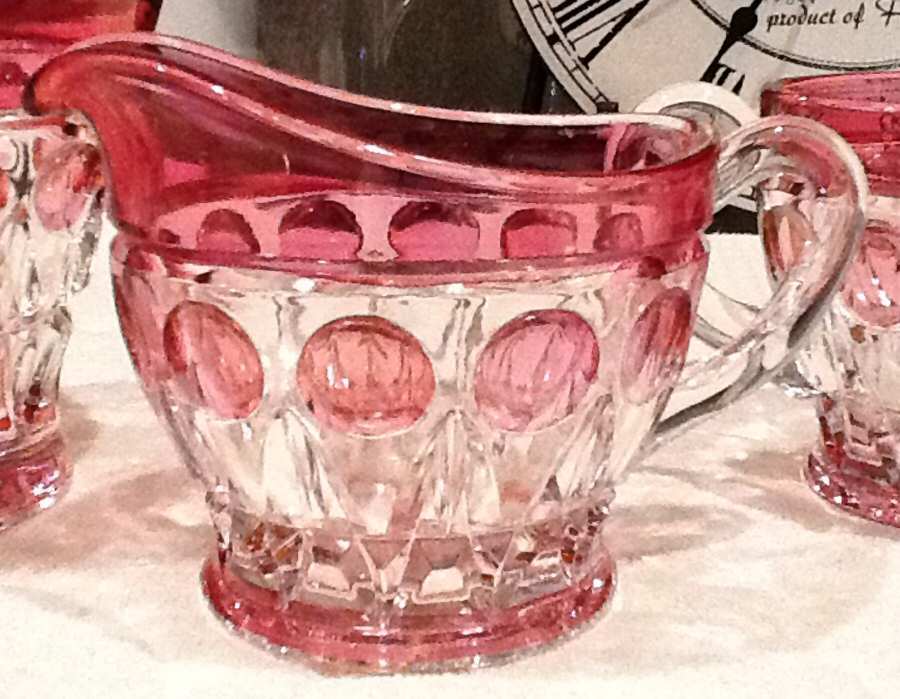 Chavalier Cranberry Flash Creamer by Paden City-1