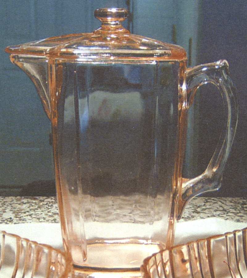 11 Pink Batter Jug W/Lid by Paden City-1