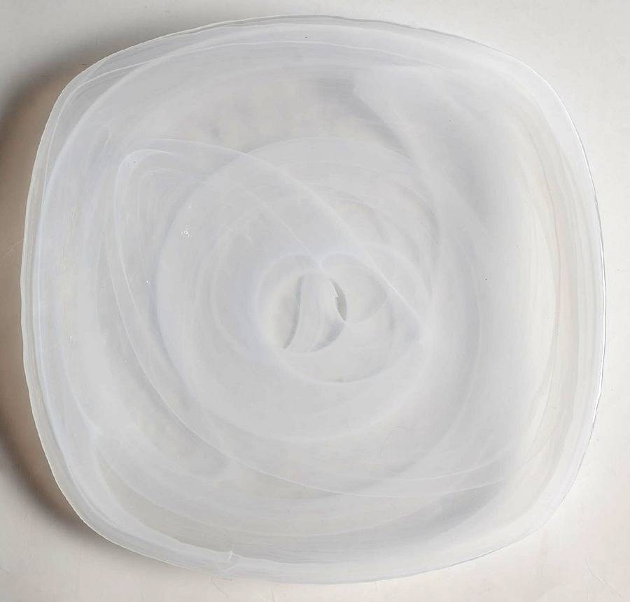 White Alabaster Niveus Square Salad Plate by Pier 1-1