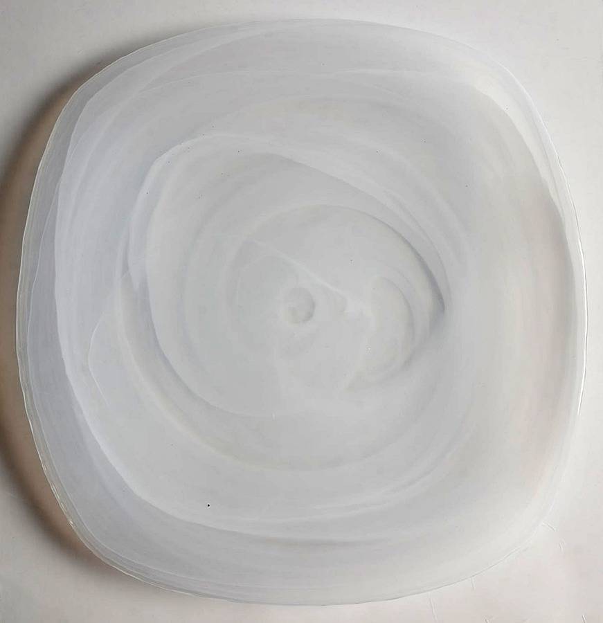 White Alabaster Niveus Square Dinner Plate by Pier 1-1