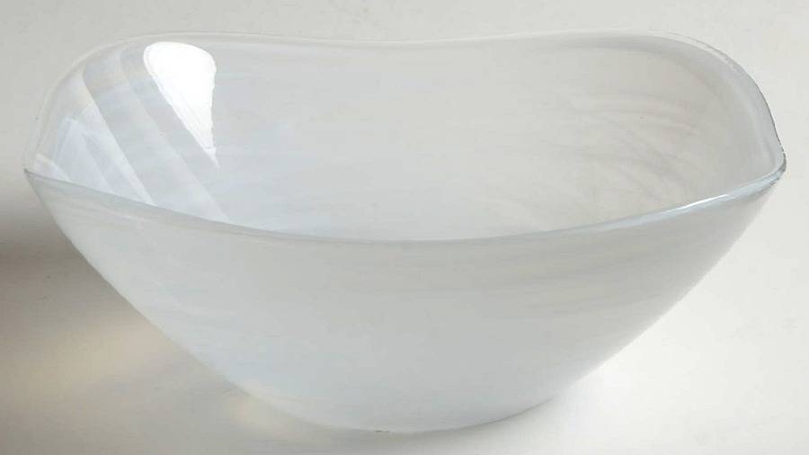 White Alabaster Niveus Square Cereal Bowl by Pier 1-1
