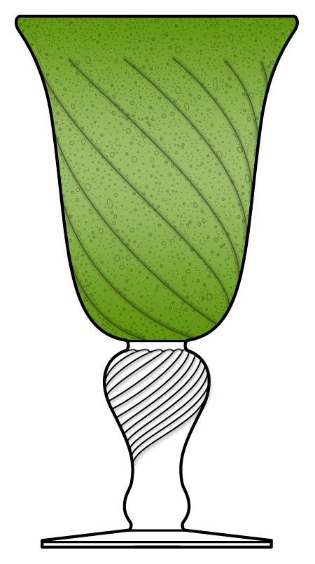 Bubble Optic Olive Green Water Goblet by Pier 1-1