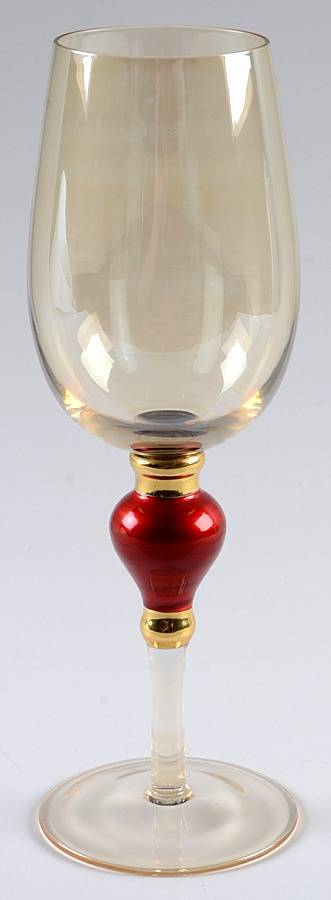 Amber Luster Red Jewel Water Goblet by Pier 1-1