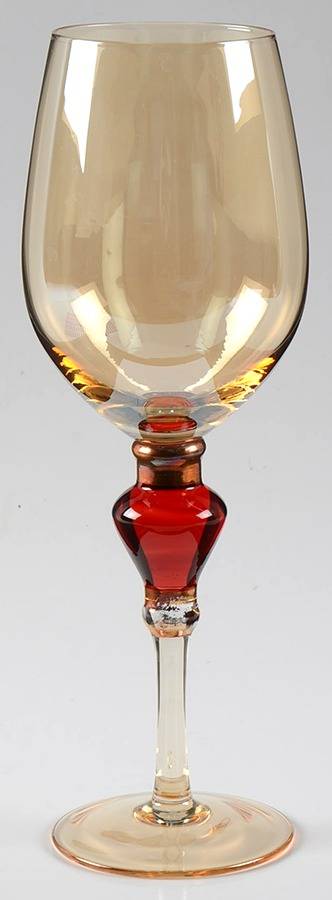Amber Luster Red Jewel Water Goblet by Pier 1-1