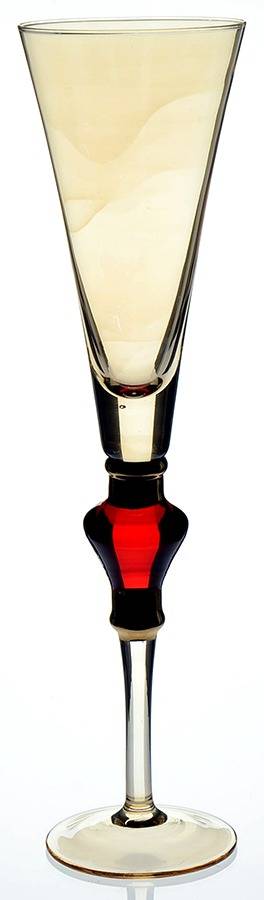Amber Luster Red Jewel Fluted Champagne by Pier 1-1