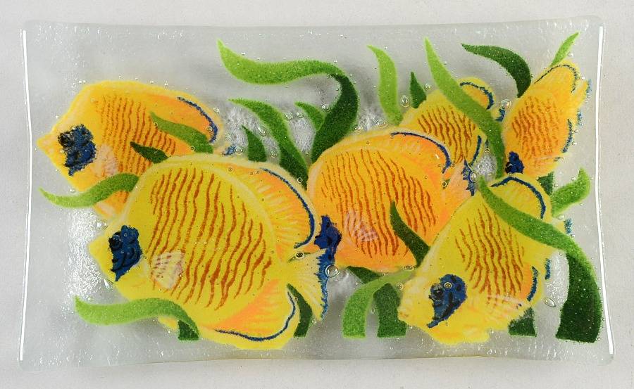Tropical Fish 10" Rectangular Tray by Peggy Karr-1