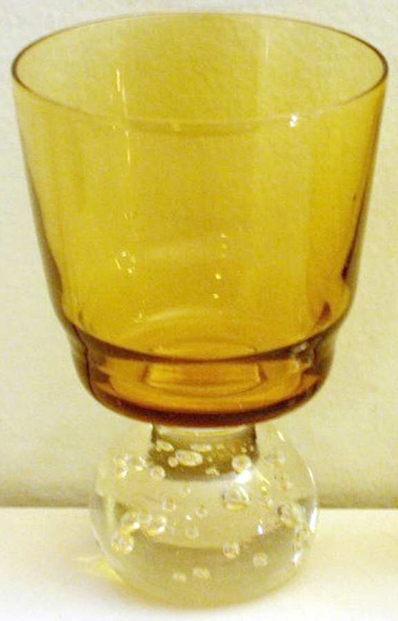 Raindrop Amber Water Goblet by Portugal-1