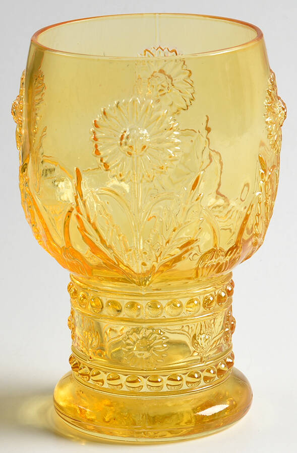 Vintage Flower Yellow Footed Tumbler by Pier 1-1
