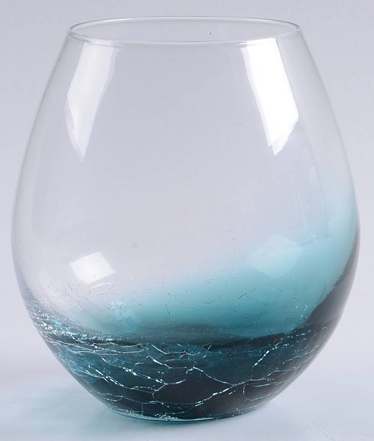 Teal Blue Crackle Stemless Wine by Pier 1-1