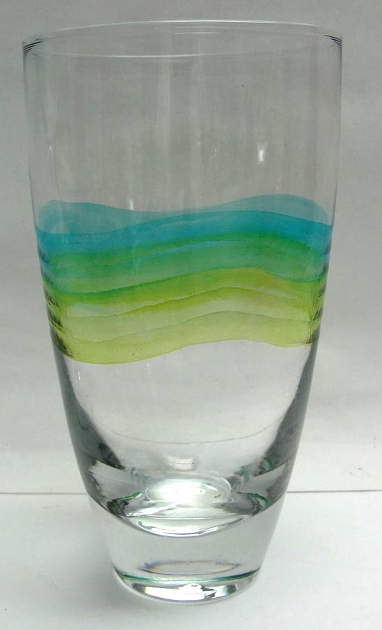 Blue Green Wave Tall Flat Tumbler by Pier 1-1