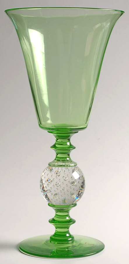 B1083 Green 12" Flower Vase by Pairpoint-Gunderson Crystal-1