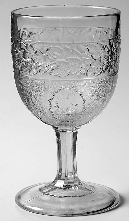 Oak Leaf Band with Medallion Water Goblet by Portland-1