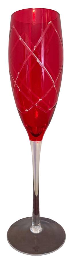 Diamond Etched Red Fluted Champagne by Pier 1-1
