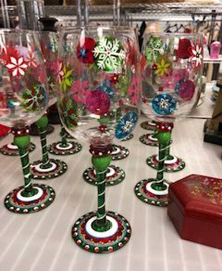 Snowflake Ornament Water Goblet by Pier 1-1