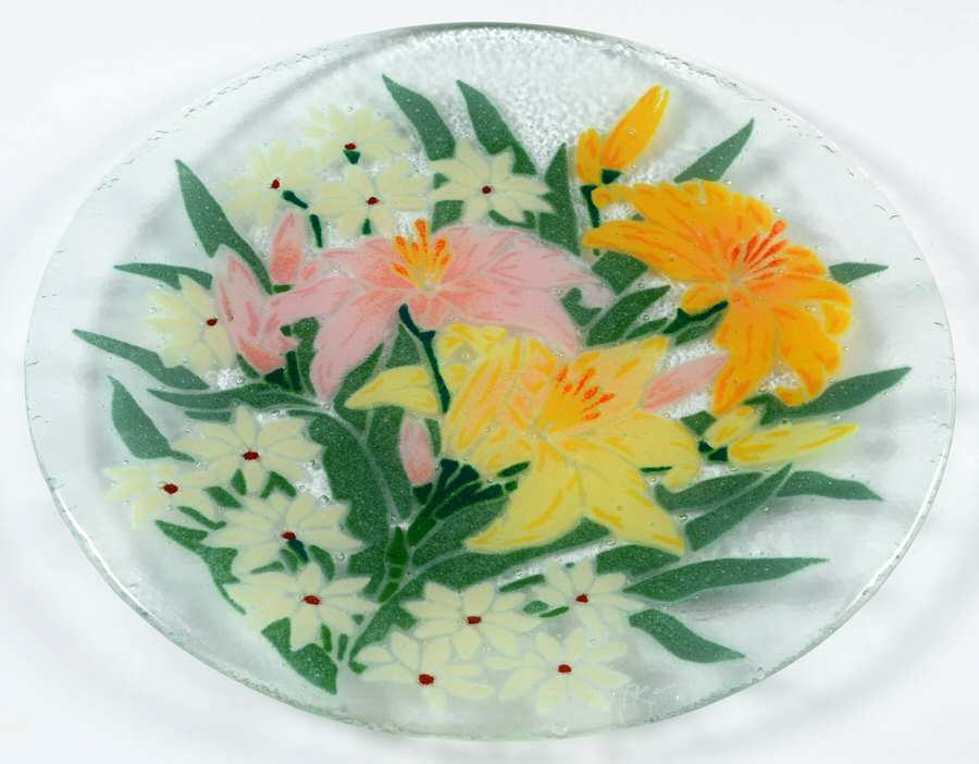 Antique Floral Dinner Plate by Peggy Karr-1