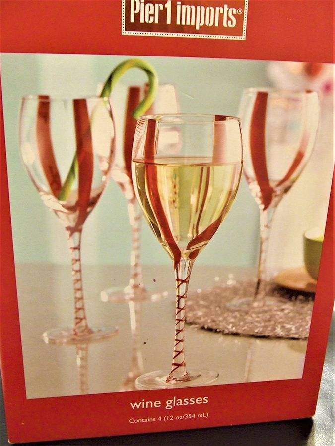 Double Red Twist Wine Glass by Pier 1-1