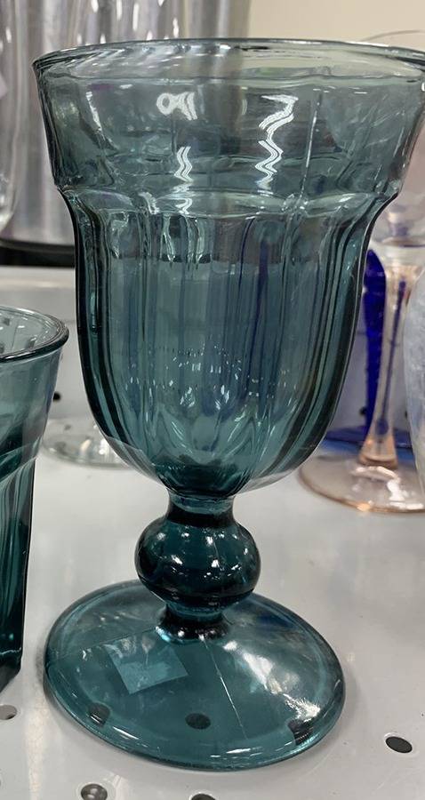 Cafe Blue Water Goblet by Pottery Barn-1