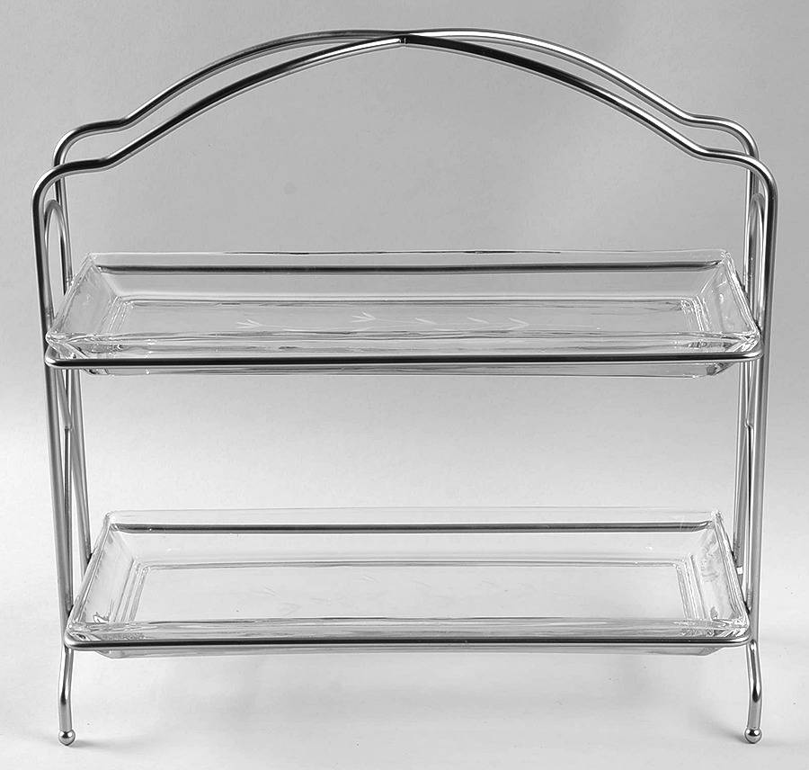 Princess Moderna Rectangular Platters (2) W/Metal Rack by Princess House-1