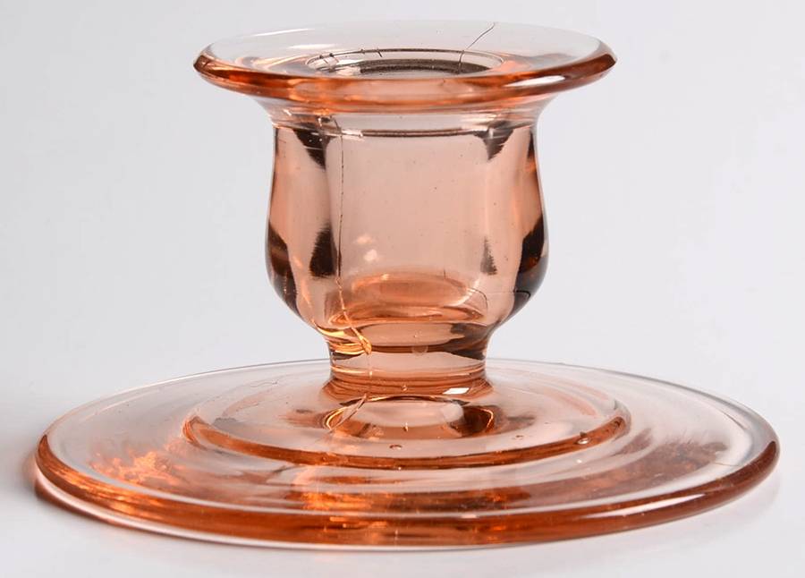 PCG6 Pink Single Light Candlestick by Paden City-1