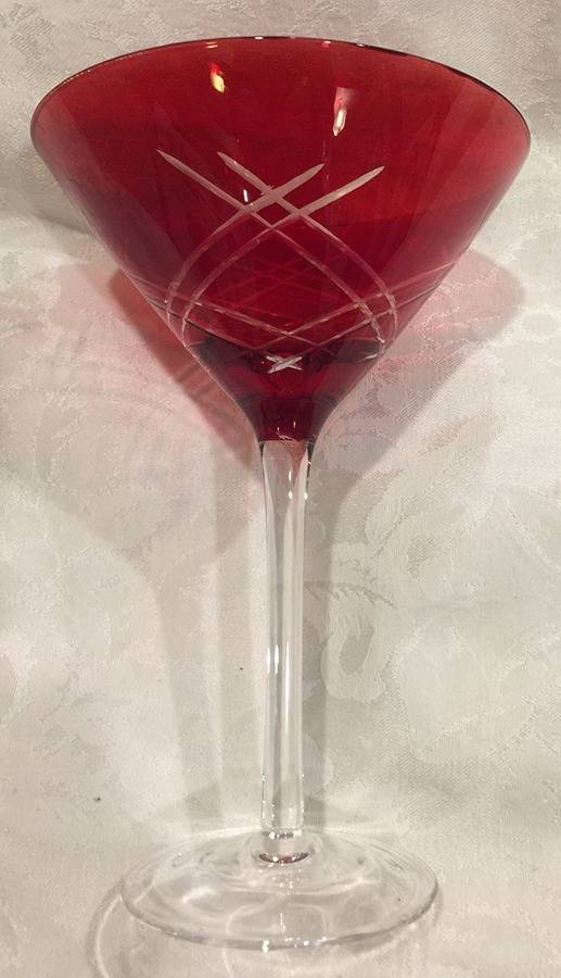 Tartan Red Martini Glass by Pier 1-1