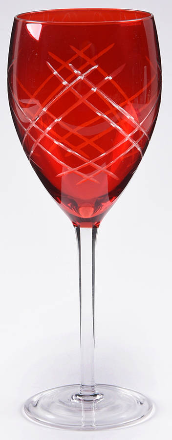 Tartan Red Water Goblet by Pier 1-1
