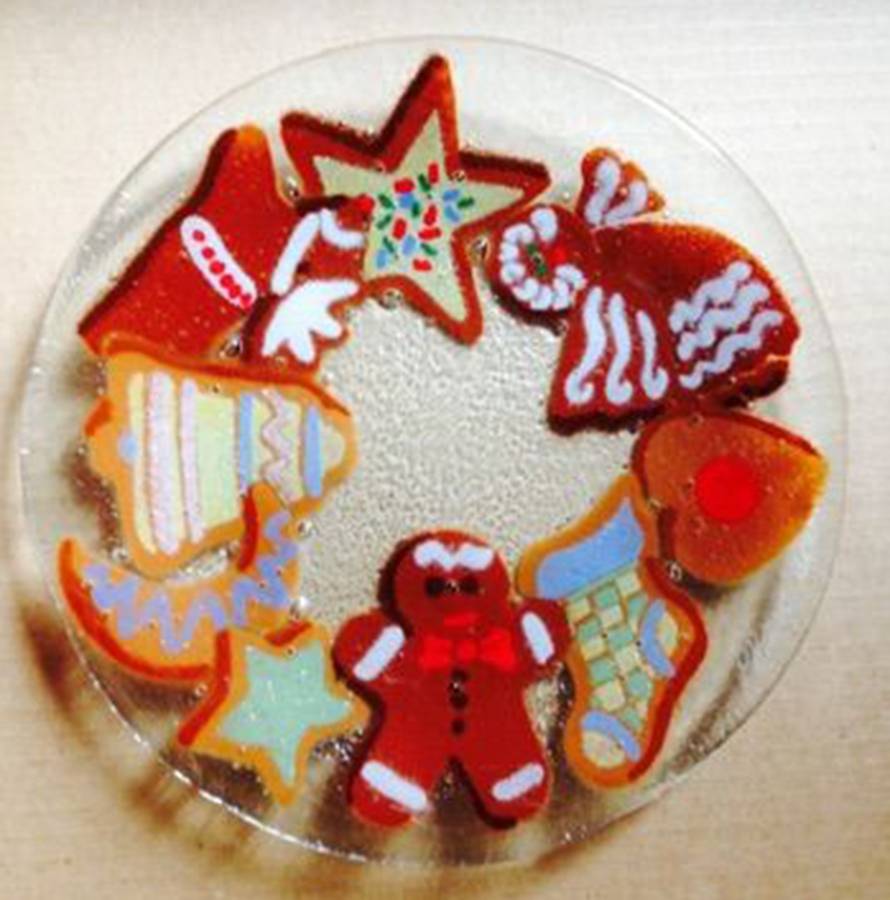 Holiday Cookies 13" Round Platter by Peggy Karr-1