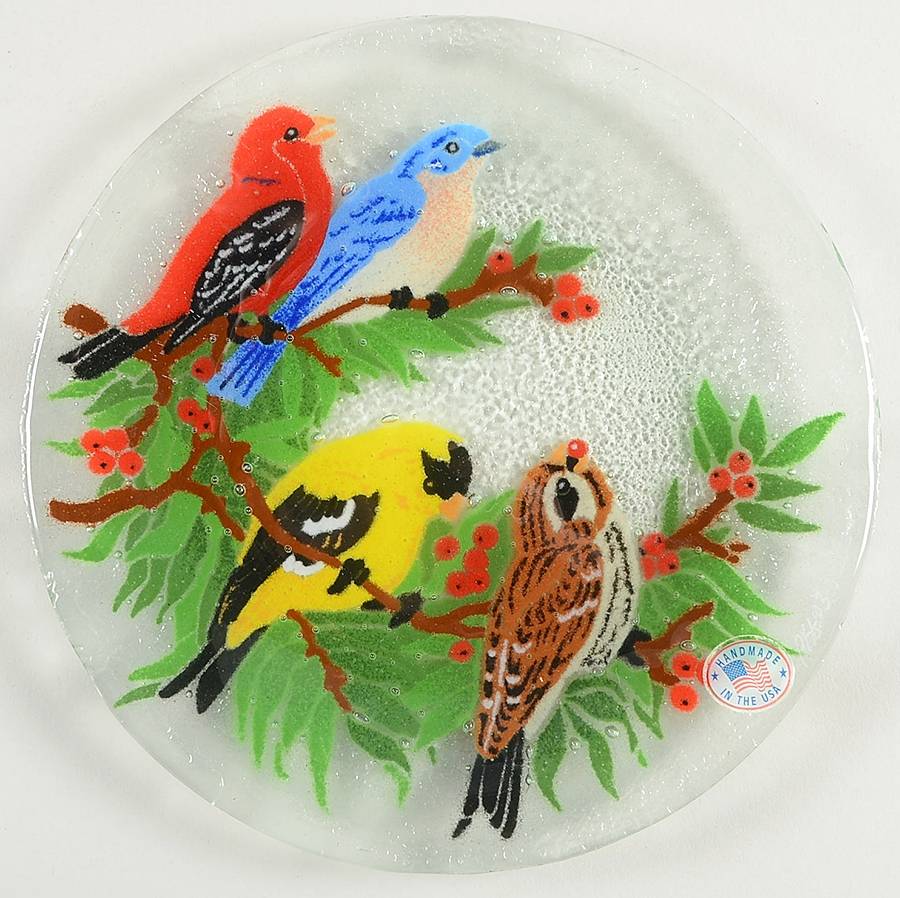 Festive Birds Salad Plate by Peggy Karr-1