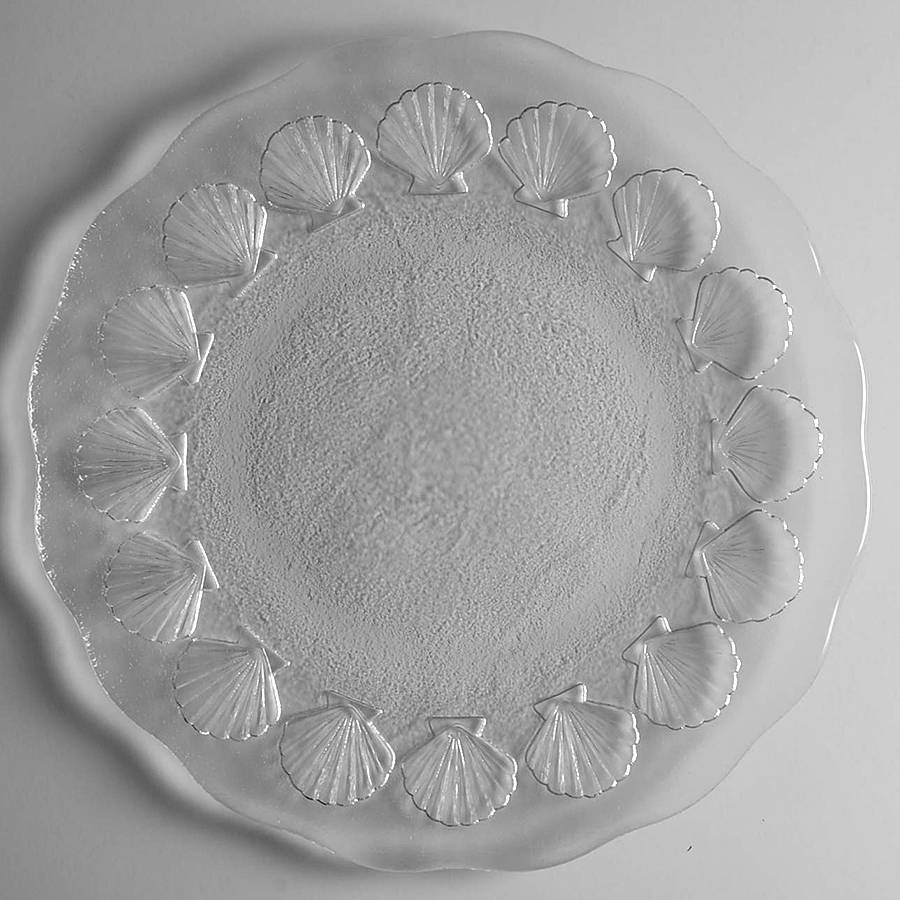 Sea Shell 13" Round Platter by Pilgrim Glass-1