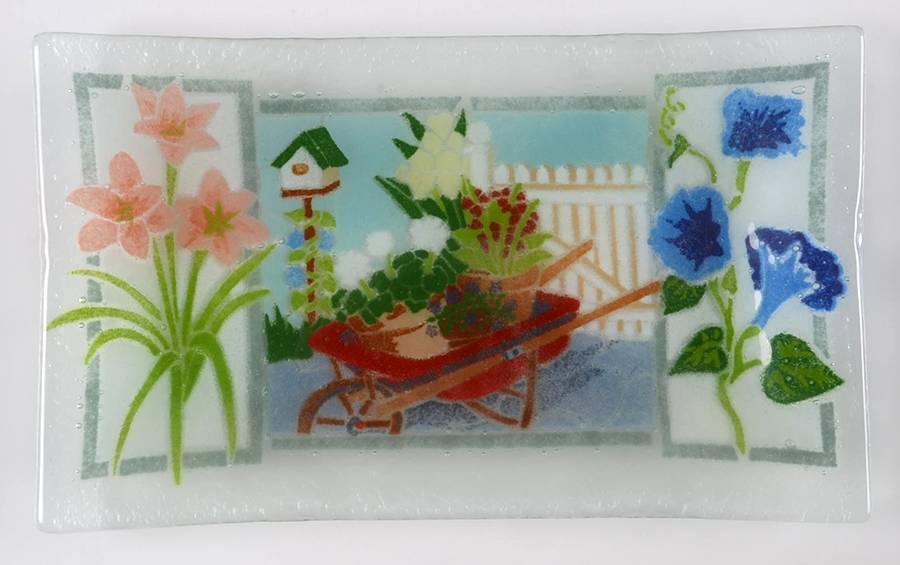Gardening 9" Rectangular Tray by Peggy Karr-1