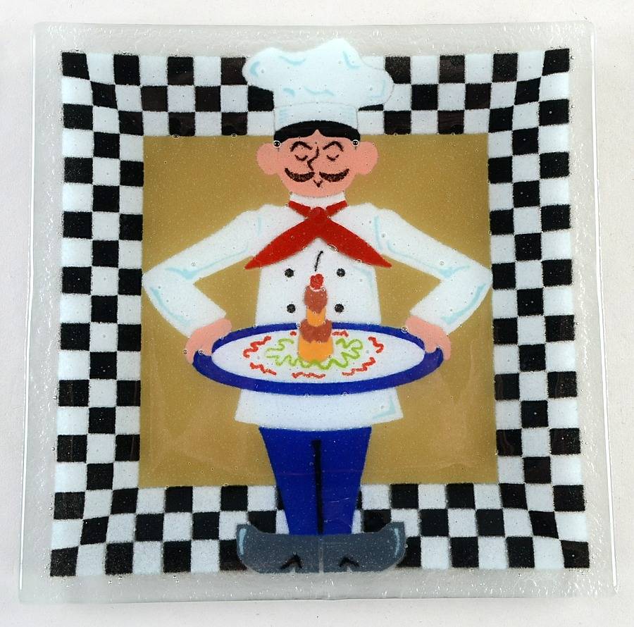 Chefs 10" Square Platter by Peggy Karr-1