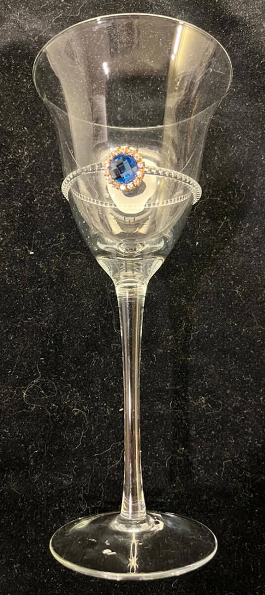Caroline Blue Jewel Wine Glass by Pier 1-1