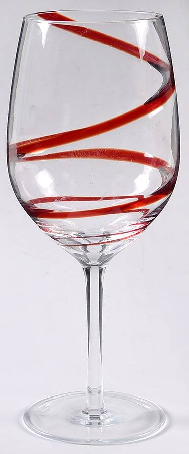 Spiral Line Red Water Goblet by Pier 1-1