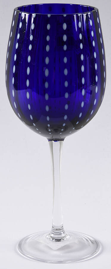 Blue with White Dots Wine Glass by Pier 1-1