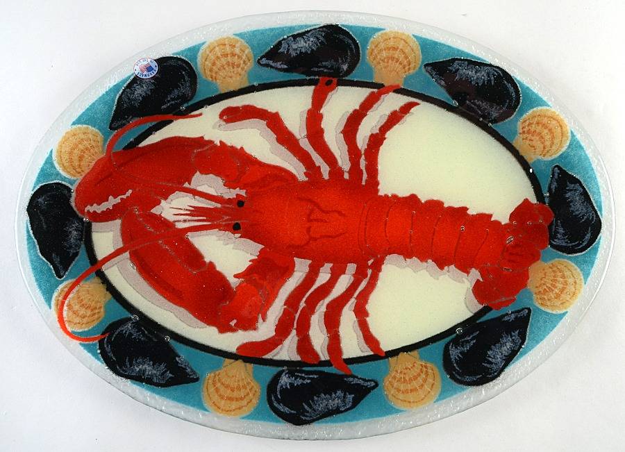 Seafood 17" Oval Platter by Peggy Karr-1